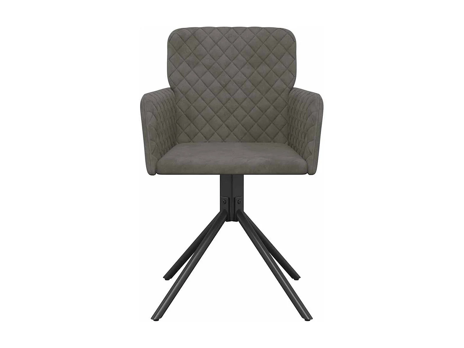 Chaises pivotantes à manger lot de 2 Gris foncé Velours