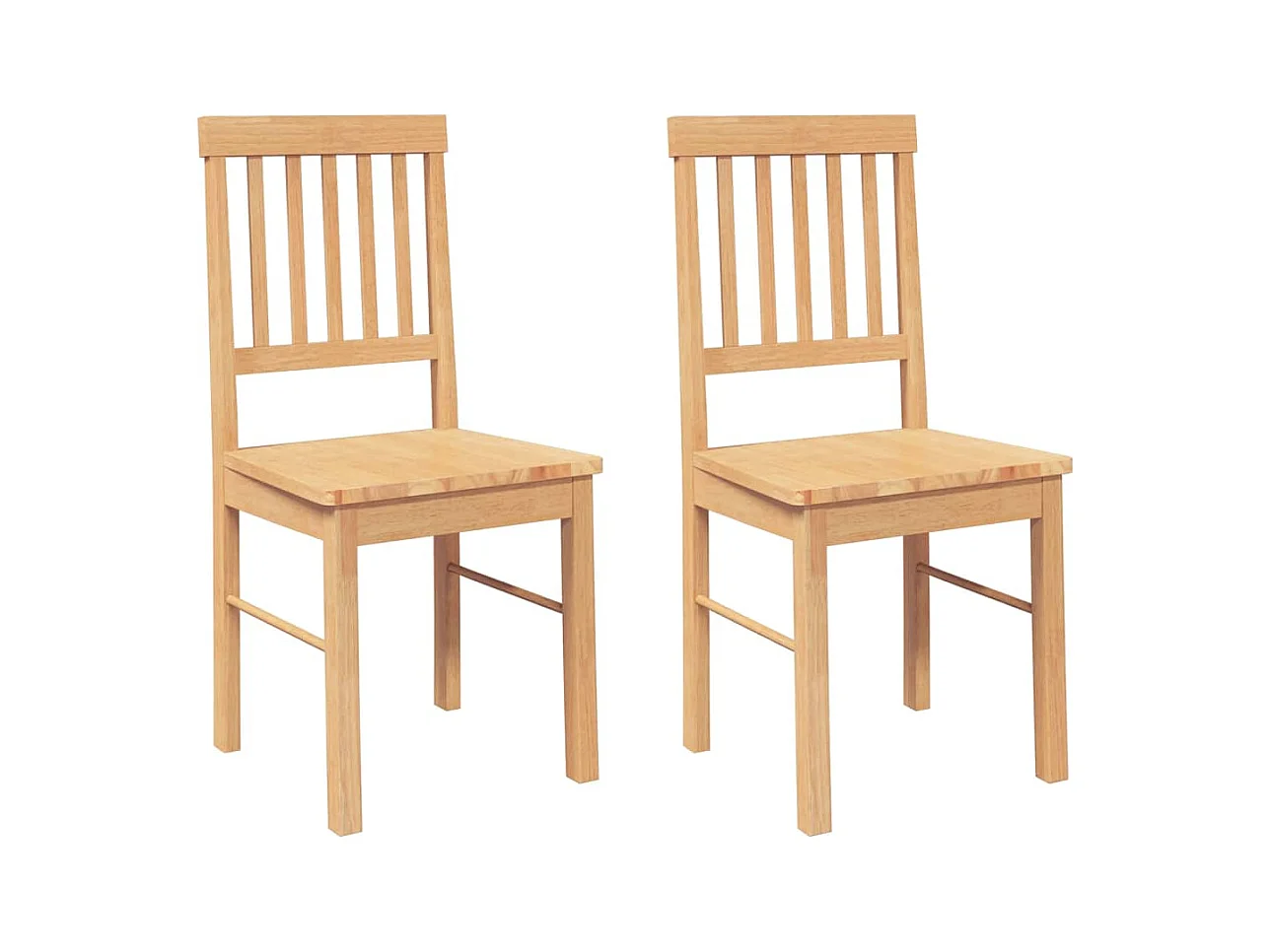 Chaises à manger 2 pcs bois massif caoutchouc
