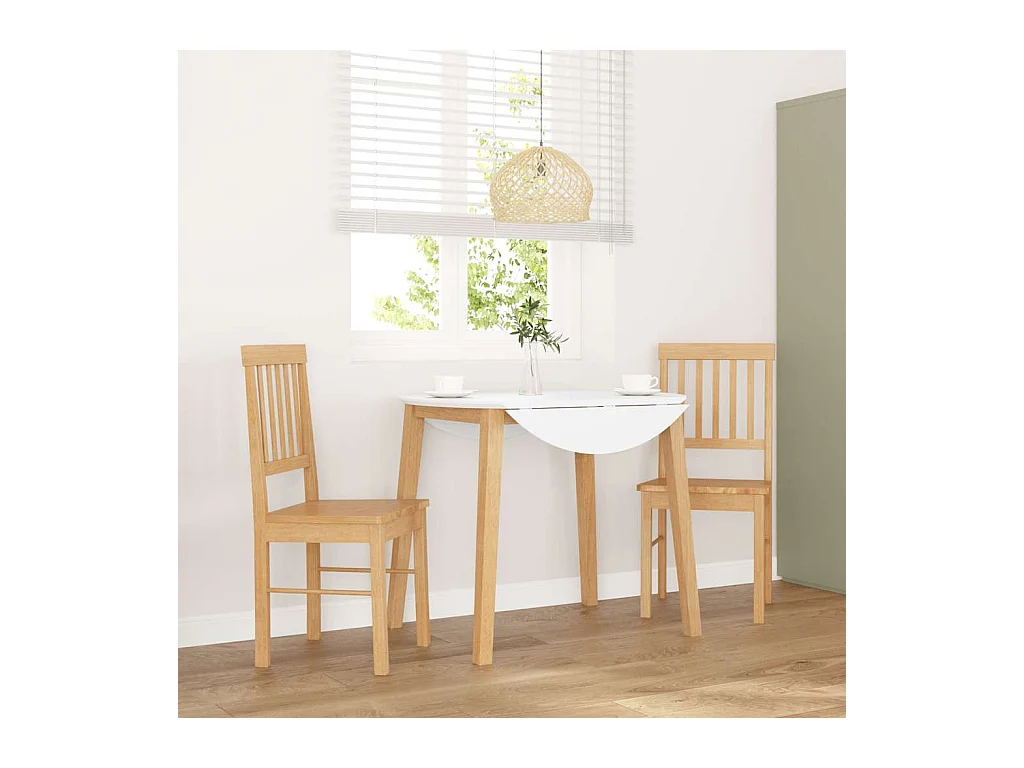 Chaises à manger 2 pcs bois massif caoutchouc