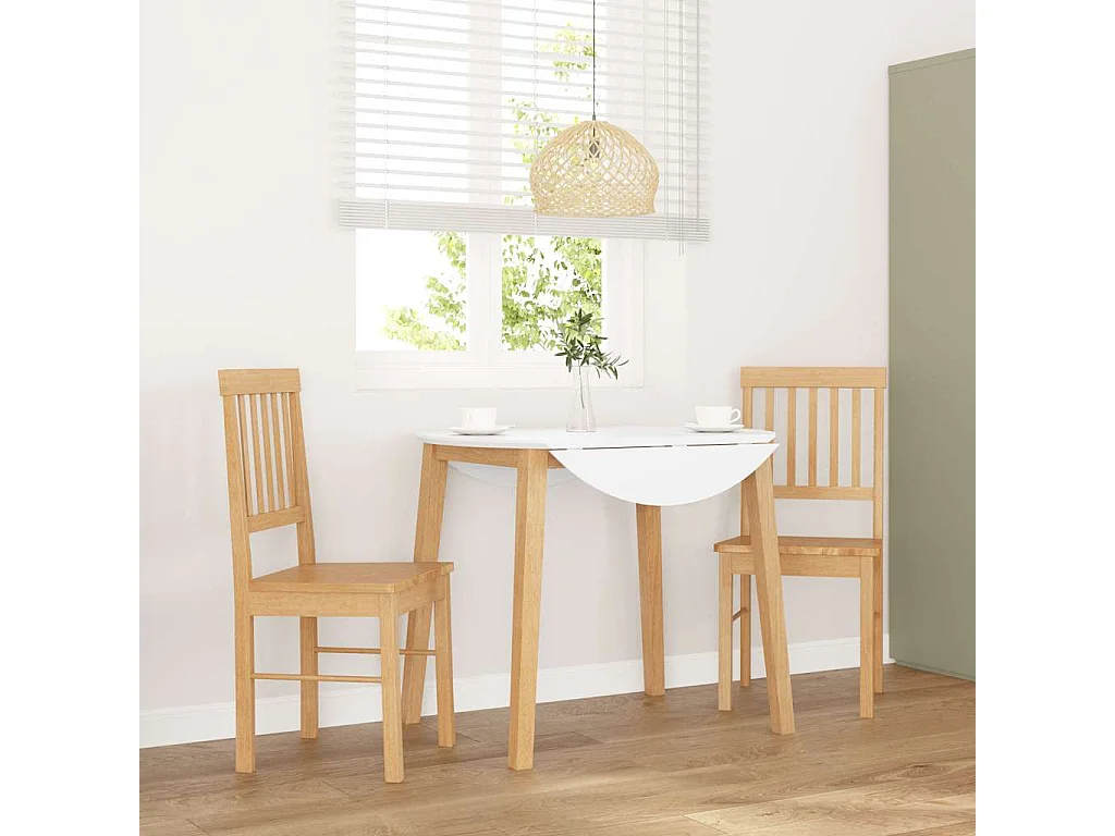 Chaises à manger 2 pcs bois massif caoutchouc