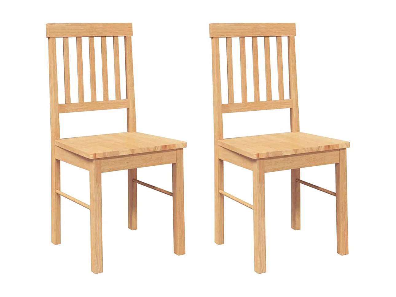 Chaises à manger 2 pcs bois massif caoutchouc