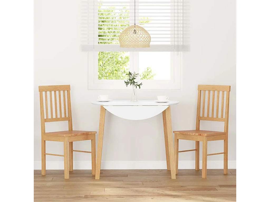 Chaises à manger 2 pcs bois massif caoutchouc