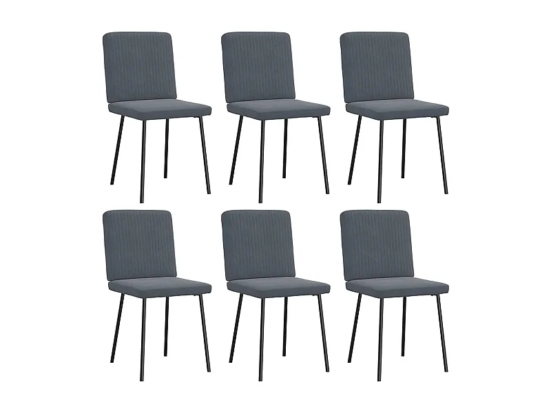 Eetkamerstoelen set van 6 donkergrijs fluweel