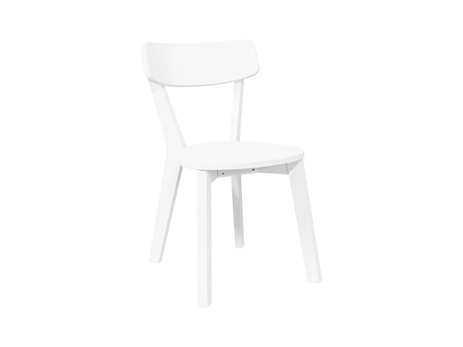 Chaises à manger 2 pcs blanc bois massif caoutchouc