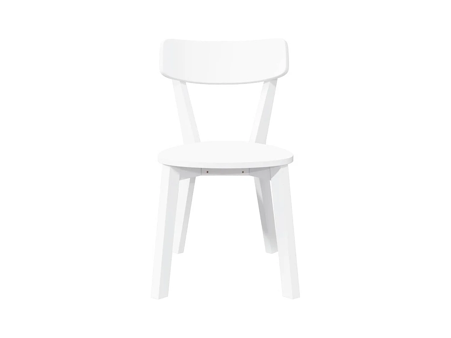 Chaises à manger 2 pcs blanc bois massif caoutchouc