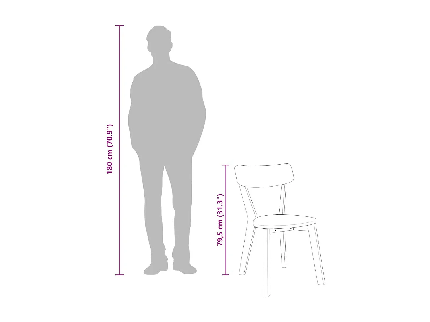 Chaises à manger 2 pcs blanc bois massif caoutchouc