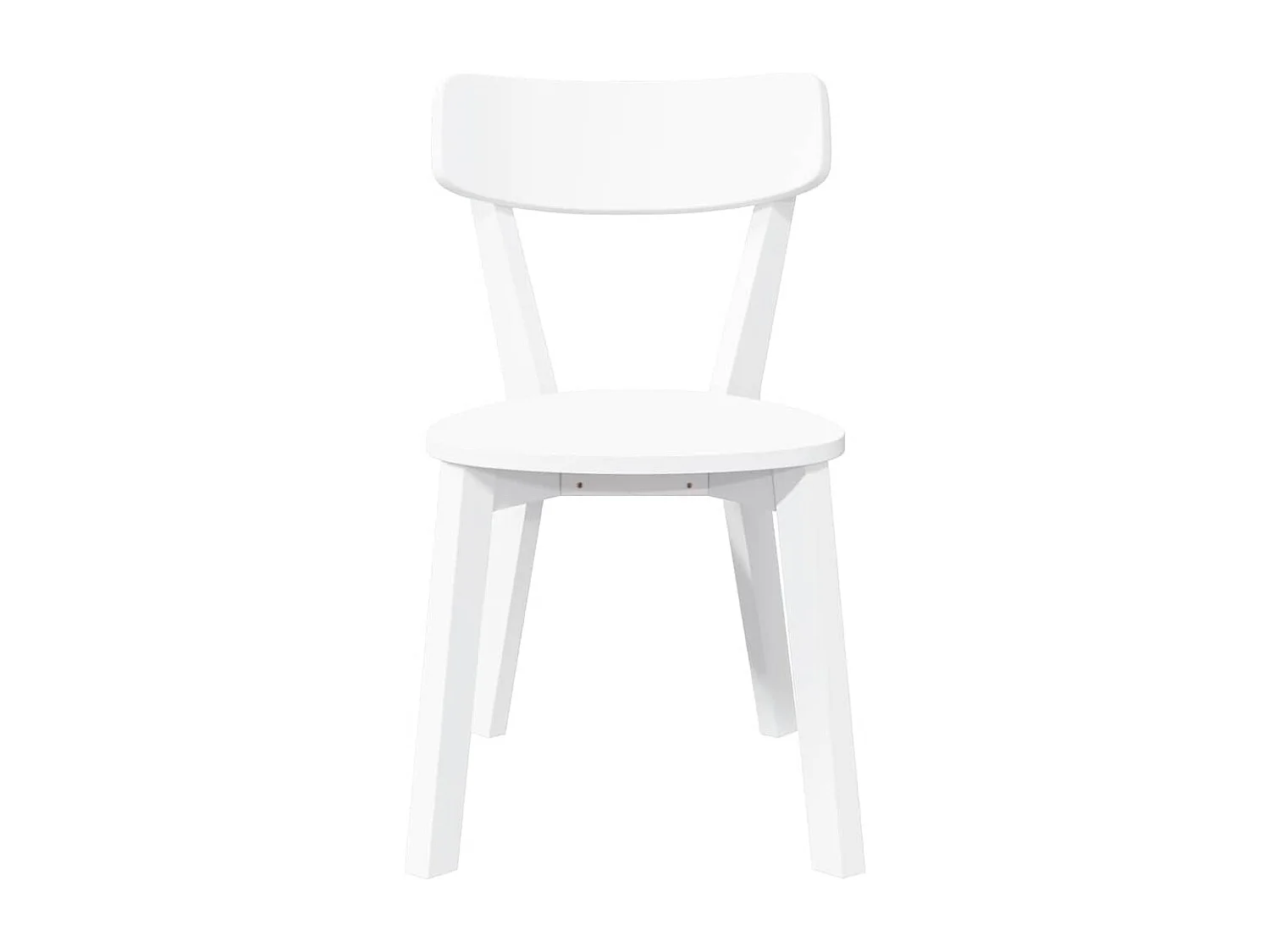 Chaises à manger 2 pcs blanc bois massif caoutchouc