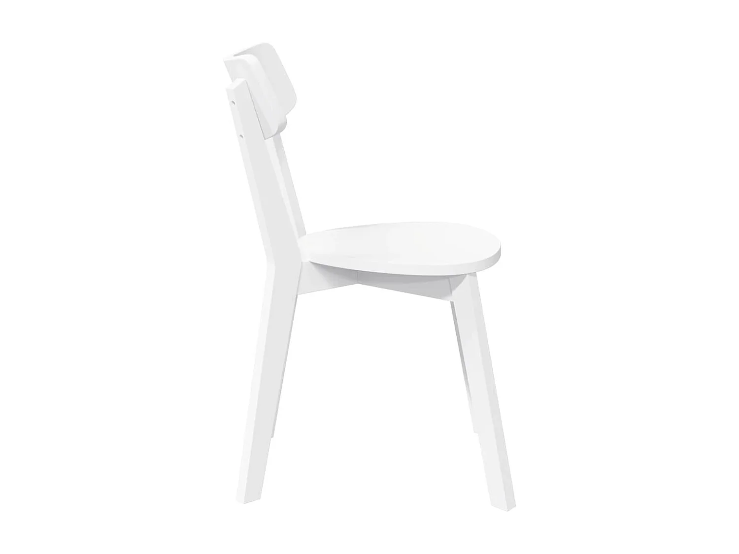 Chaises à manger 2 pcs blanc bois massif caoutchouc