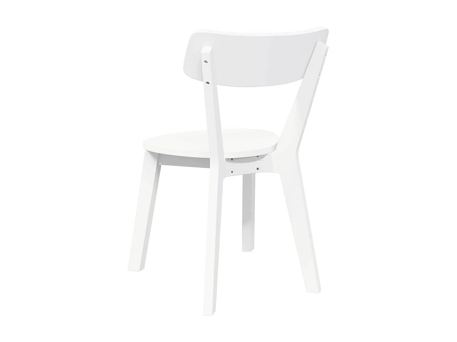 Chaises à manger 2 pcs blanc bois massif caoutchouc