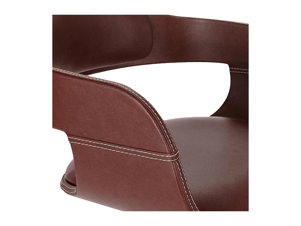 Chaise à manger Marron Bois courbé et similicuir