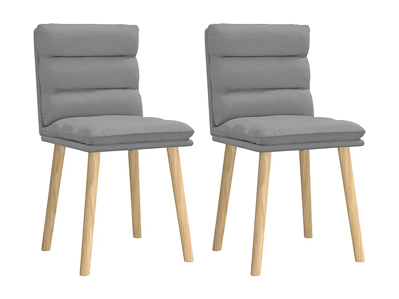 Set di 2 sedie da pranzo in tessuto grigio chiaro