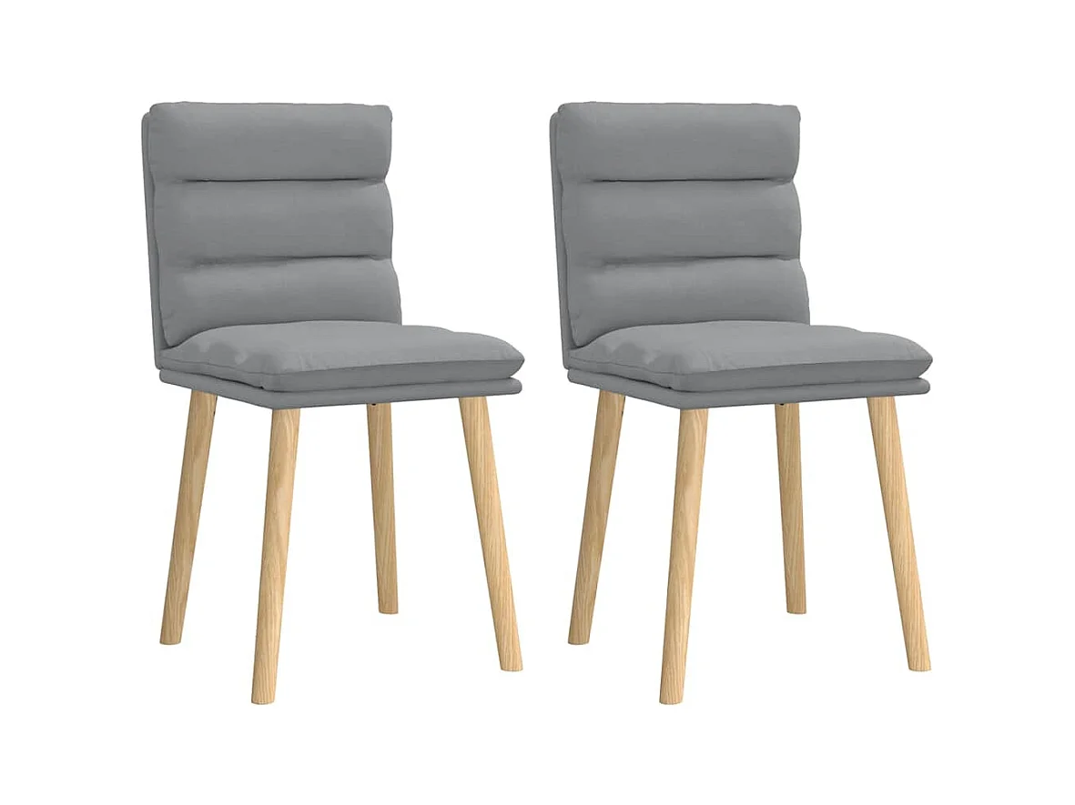 Set di 2 sedie da pranzo in tessuto grigio chiaro