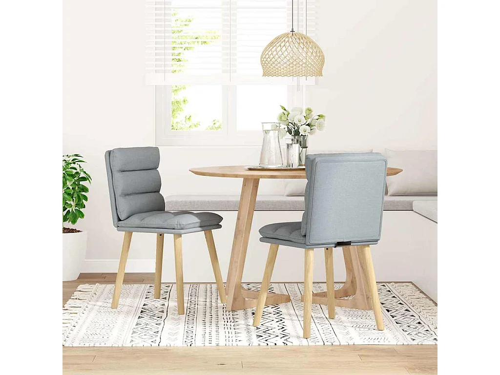 Chaises à manger lot de 2 gris clair tissu