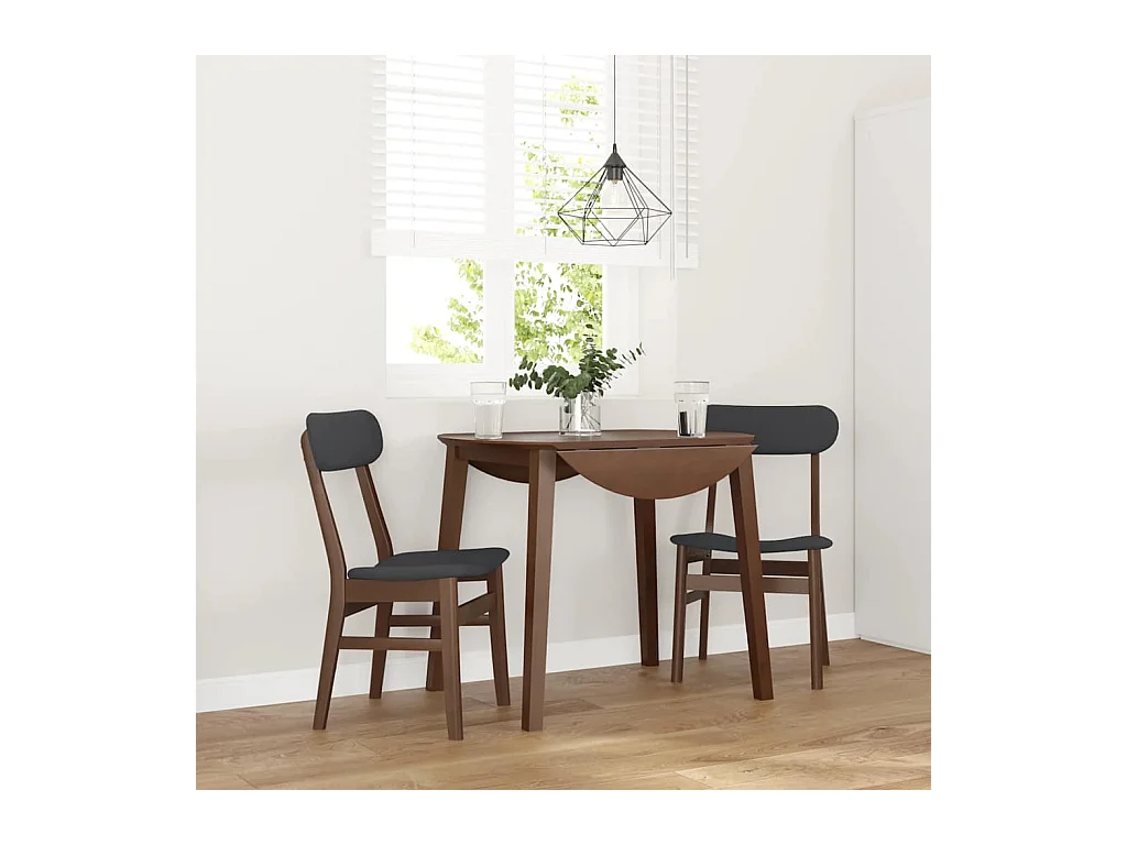 Chaises à manger coussins 2 pcs marron bois massif caoutchouc