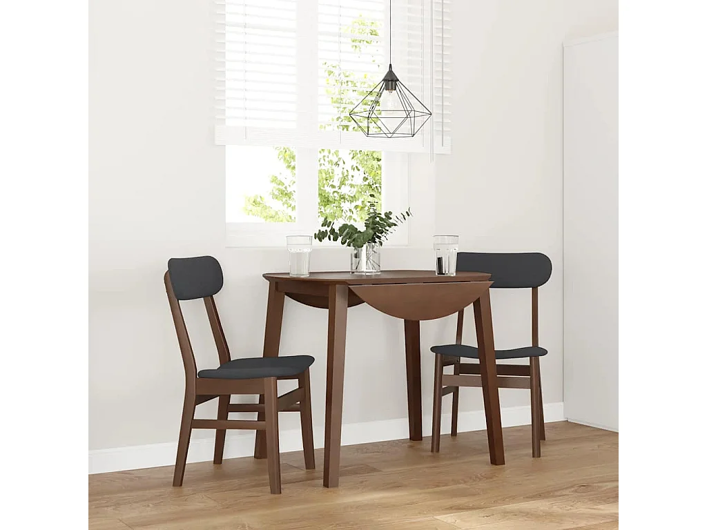 Chaises à manger coussins 2 pcs marron bois massif caoutchouc