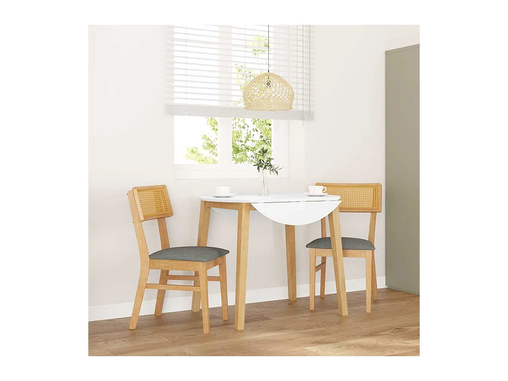 Chaises à manger coussins 2 pcs bois massif caoutchouc