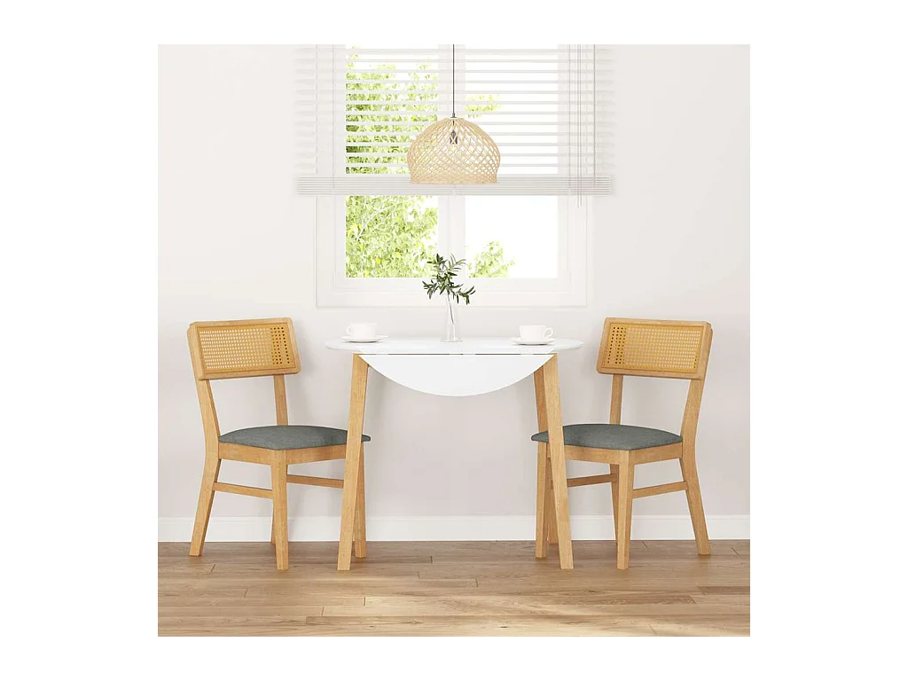 Chaises à manger coussins 2 pcs bois massif caoutchouc