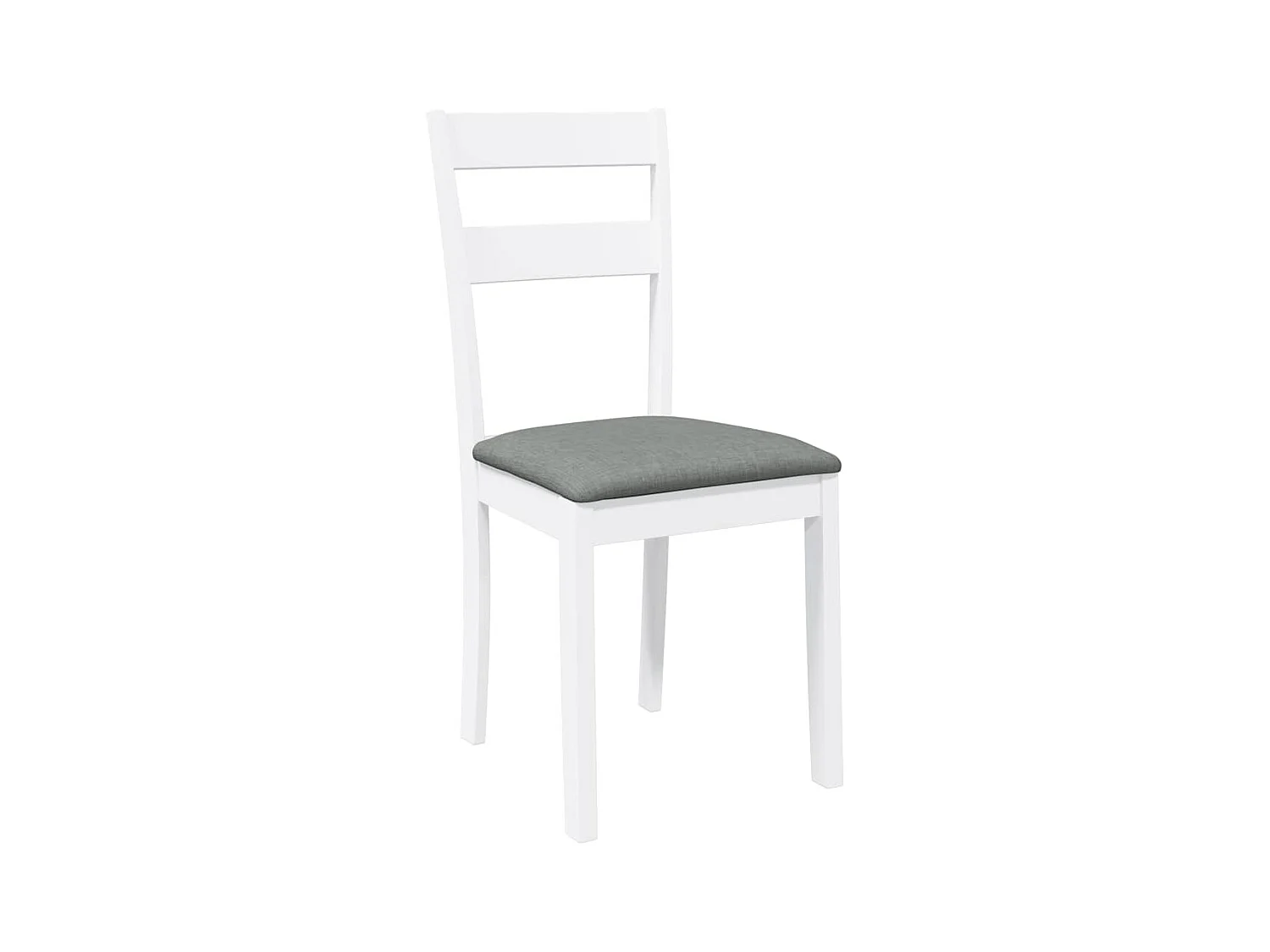 Chaises à manger coussins 2 pcs blanc bois massif caoutchouc