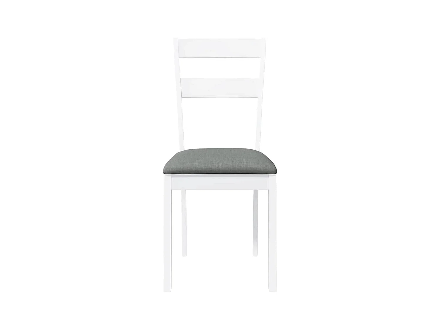 Chaises à manger coussins 2 pcs blanc bois massif caoutchouc