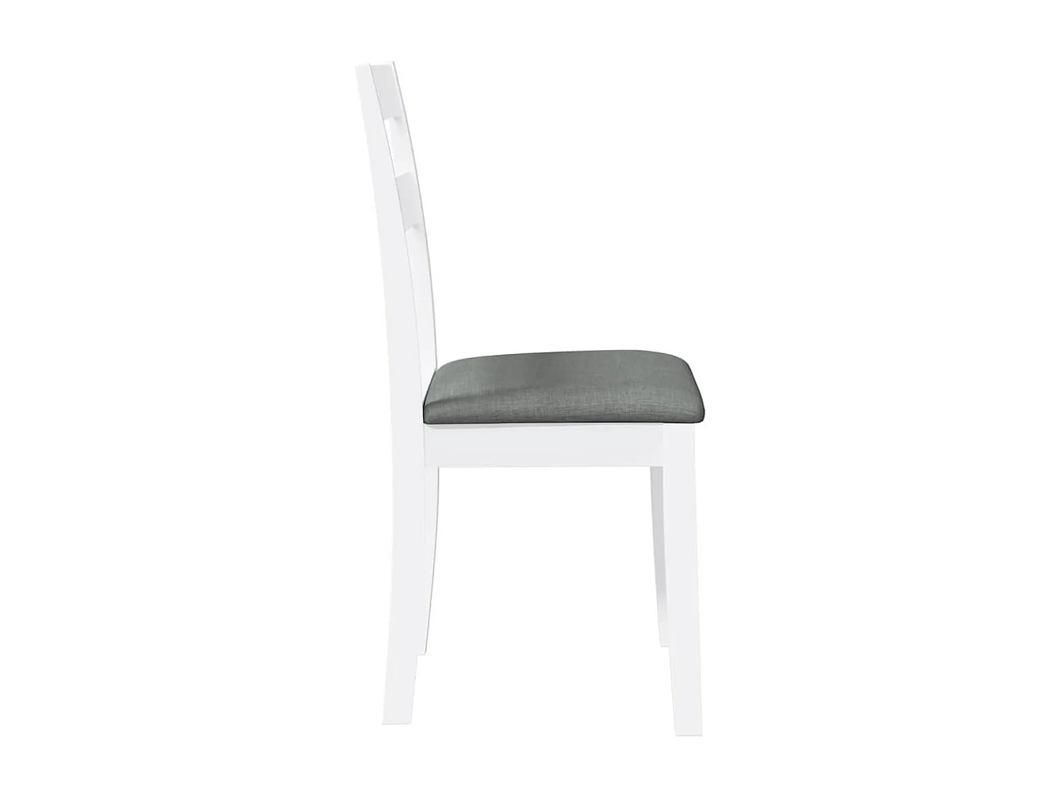 Chaises à manger coussins 2 pcs blanc bois massif caoutchouc