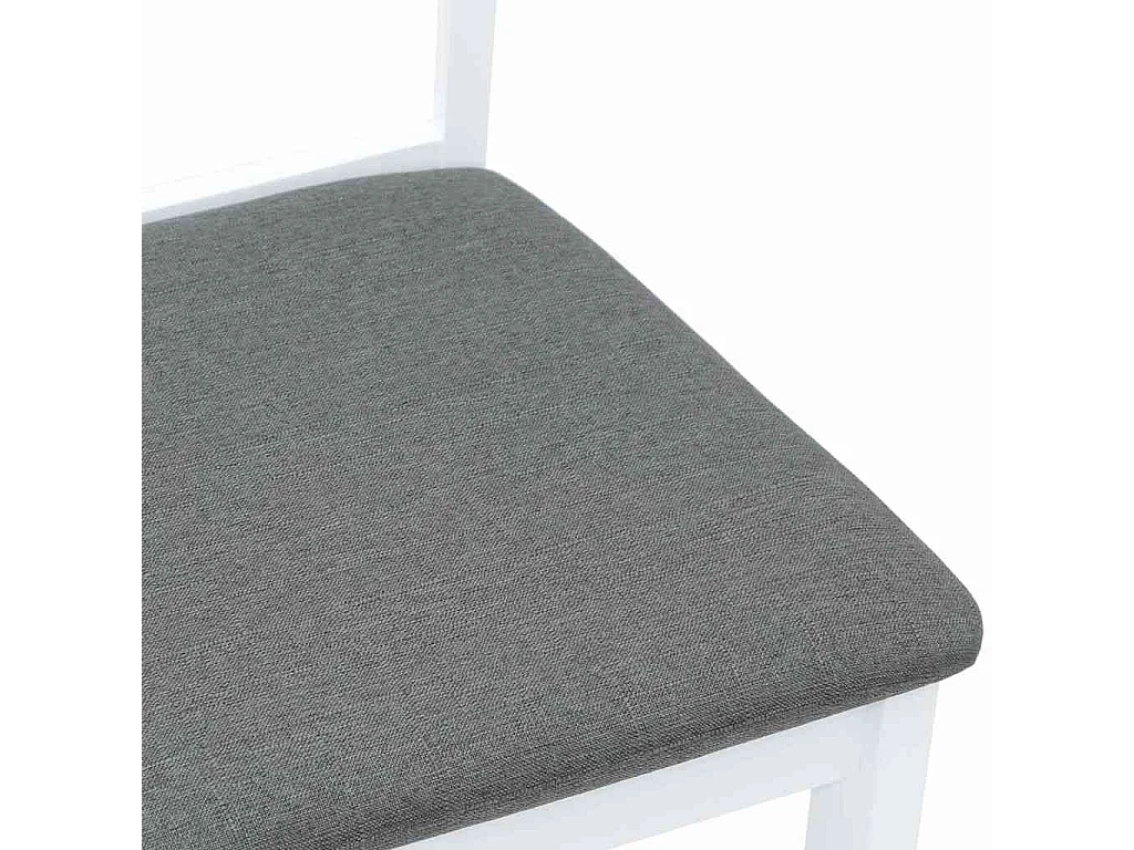 Chaises à manger coussins 2 pcs blanc bois massif caoutchouc