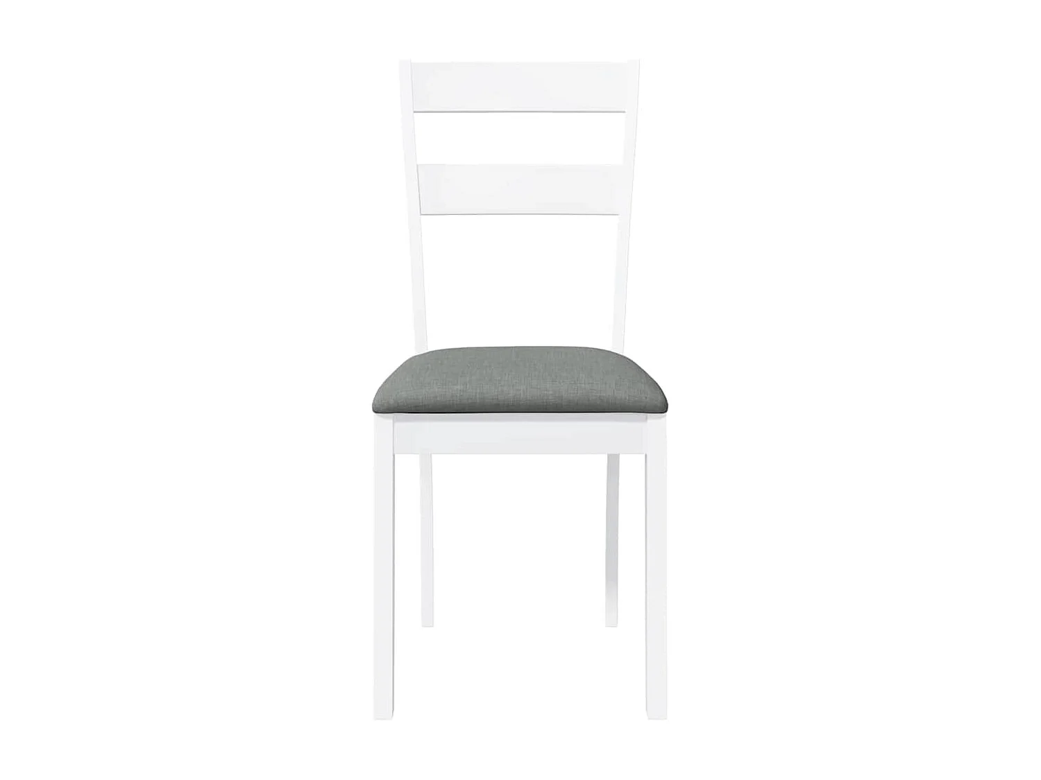 Chaises à manger coussins 2 pcs blanc bois massif caoutchouc