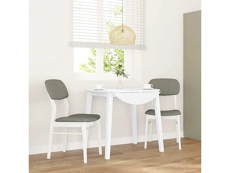 Cojines para sillas de comedor, 2 unidades, madera maciza blanca, caucho