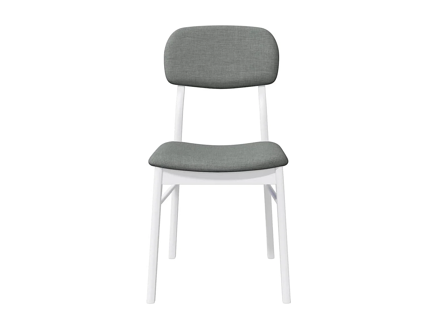 Chaises à manger coussins 2 pcs blanc bois massif caoutchouc