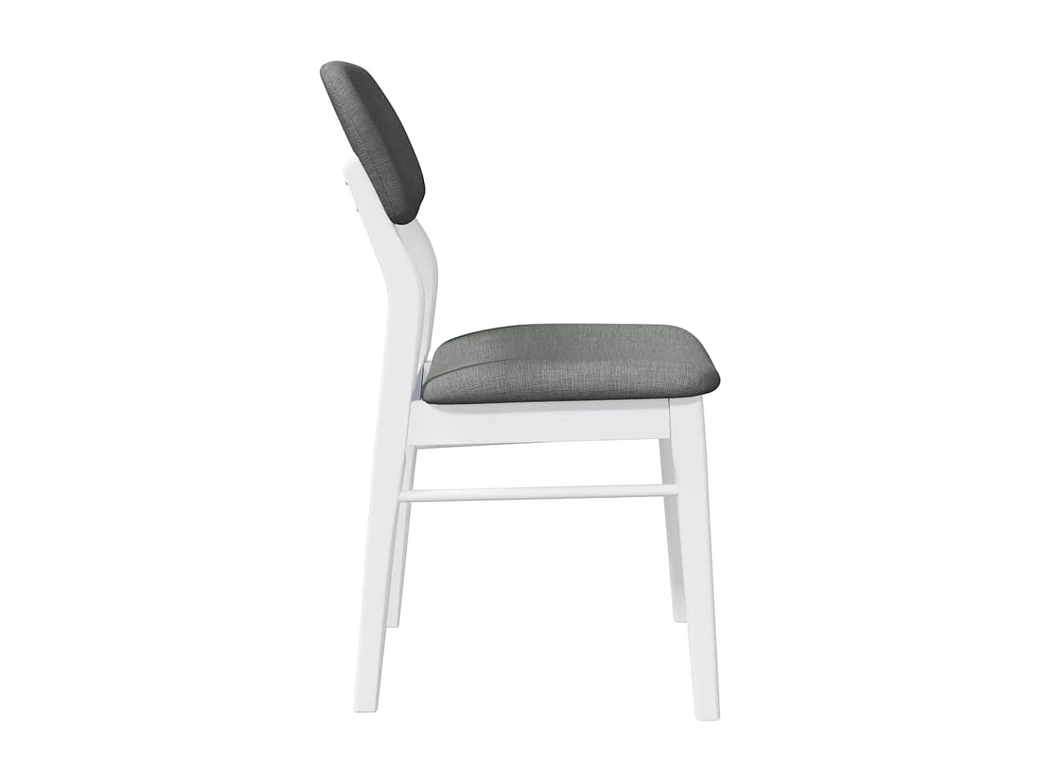 Chaises à manger coussins 2 pcs blanc bois massif caoutchouc