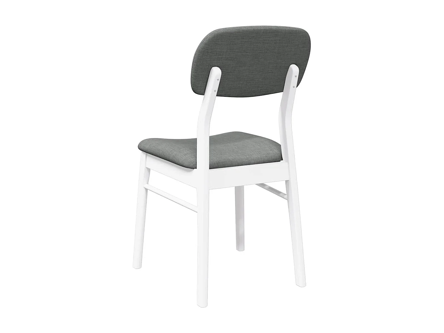 Chaises à manger coussins 2 pcs blanc bois massif caoutchouc