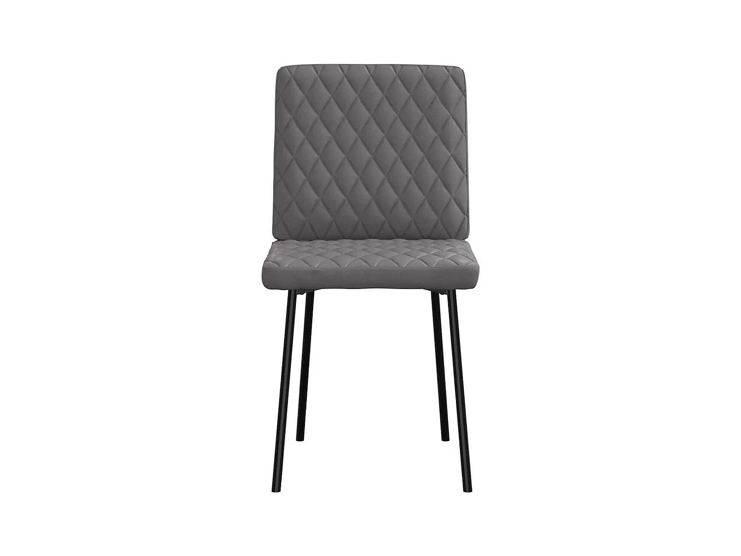 Eetkamerstoelen set van 2 grijs imitatieleer