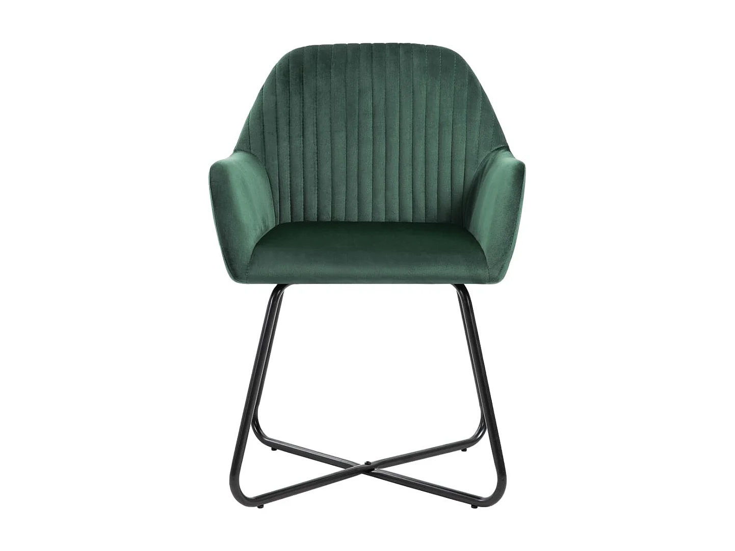 Juego de 6 sillas de comedor de terciopelo verde