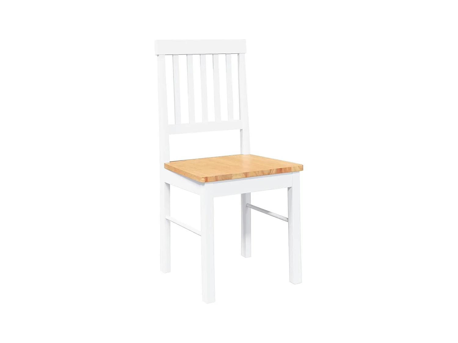 Chaises à manger 2 pcs blanc bois massif caoutchouc