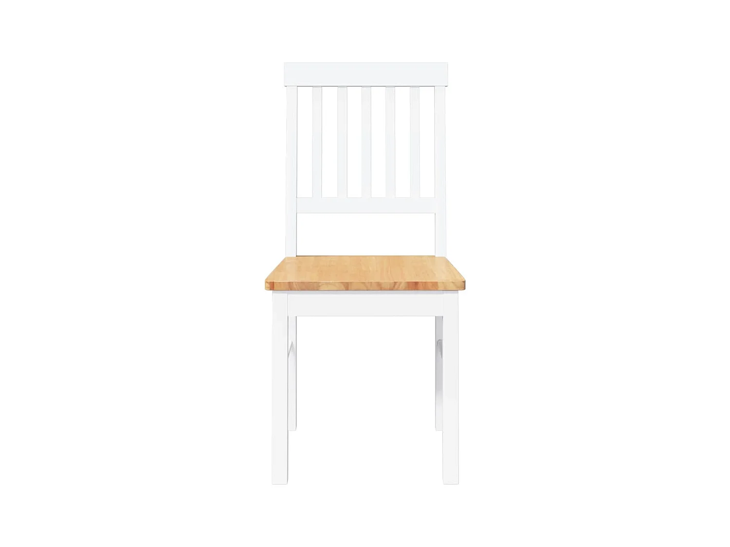 Chaises à manger 2 pcs blanc bois massif caoutchouc
