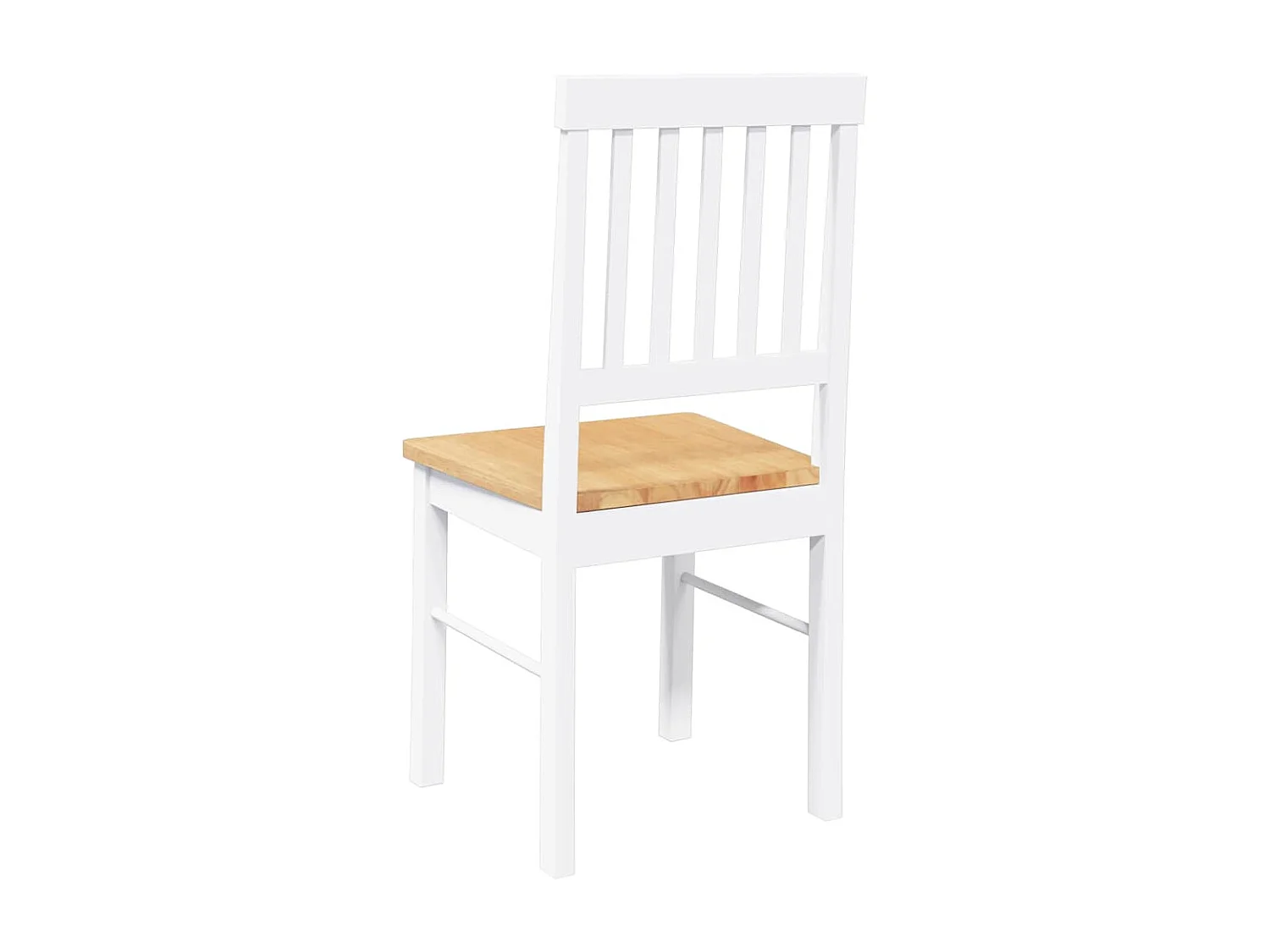 Chaises à manger 2 pcs blanc bois massif caoutchouc