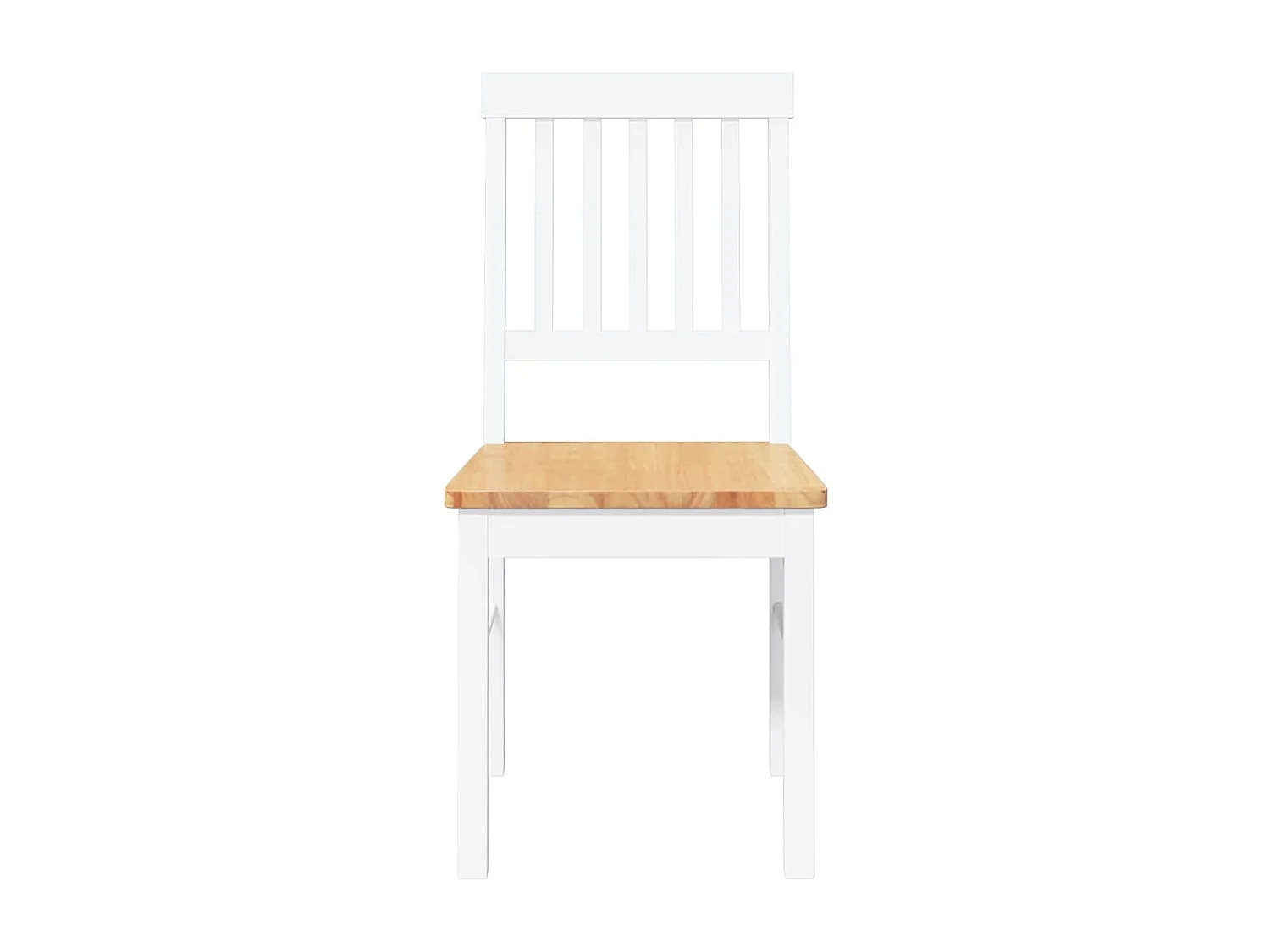 Chaises à manger 2 pcs blanc bois massif caoutchouc