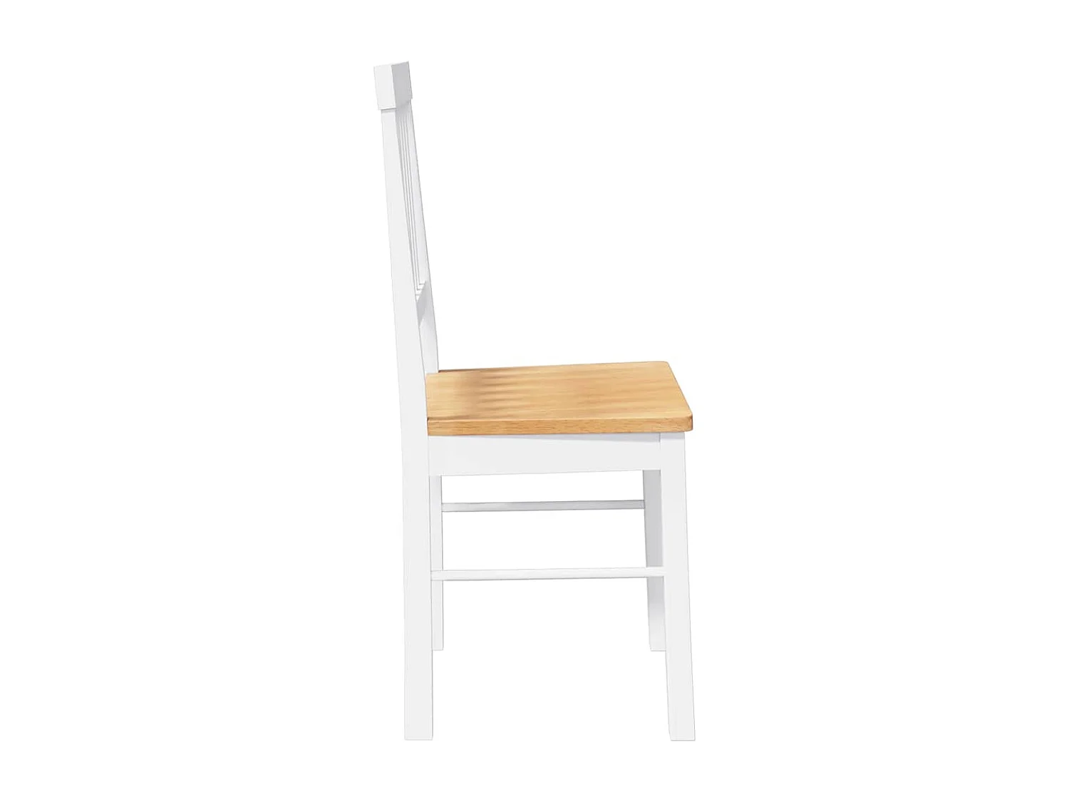 Chaises à manger 2 pcs blanc bois massif caoutchouc