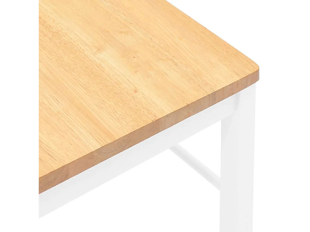 Chaises à manger 2 pcs blanc bois massif caoutchouc