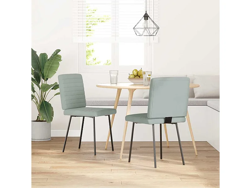 Eetkamerstoelen set van 2 Lichtgrijs Fluweel