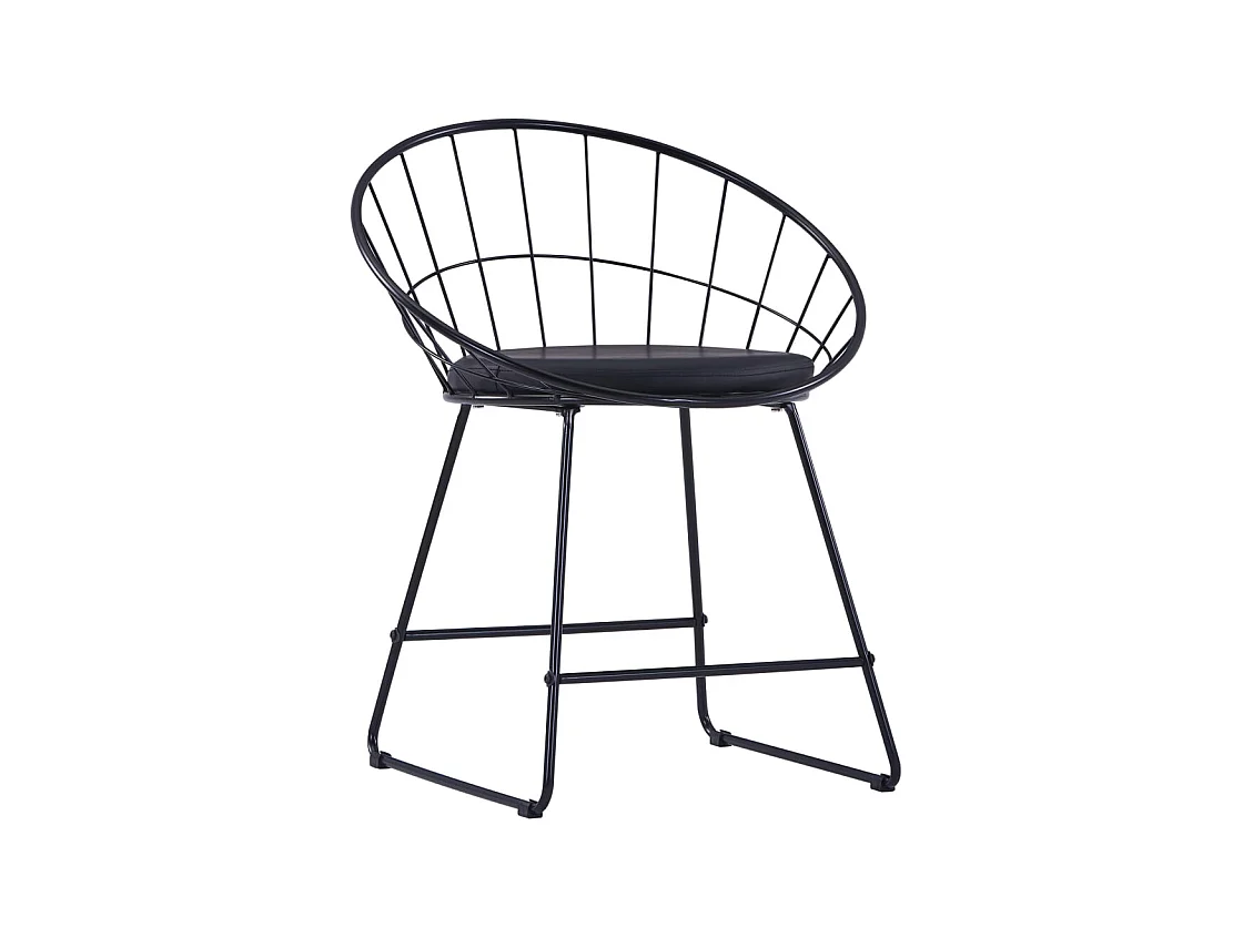 Chaises à manger Siège en similicuir lot de 2 noir acier