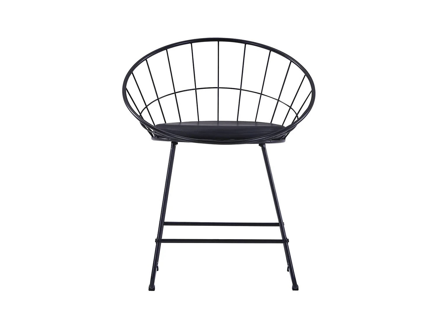 Chaises à manger Siège en similicuir lot de 2 noir acier