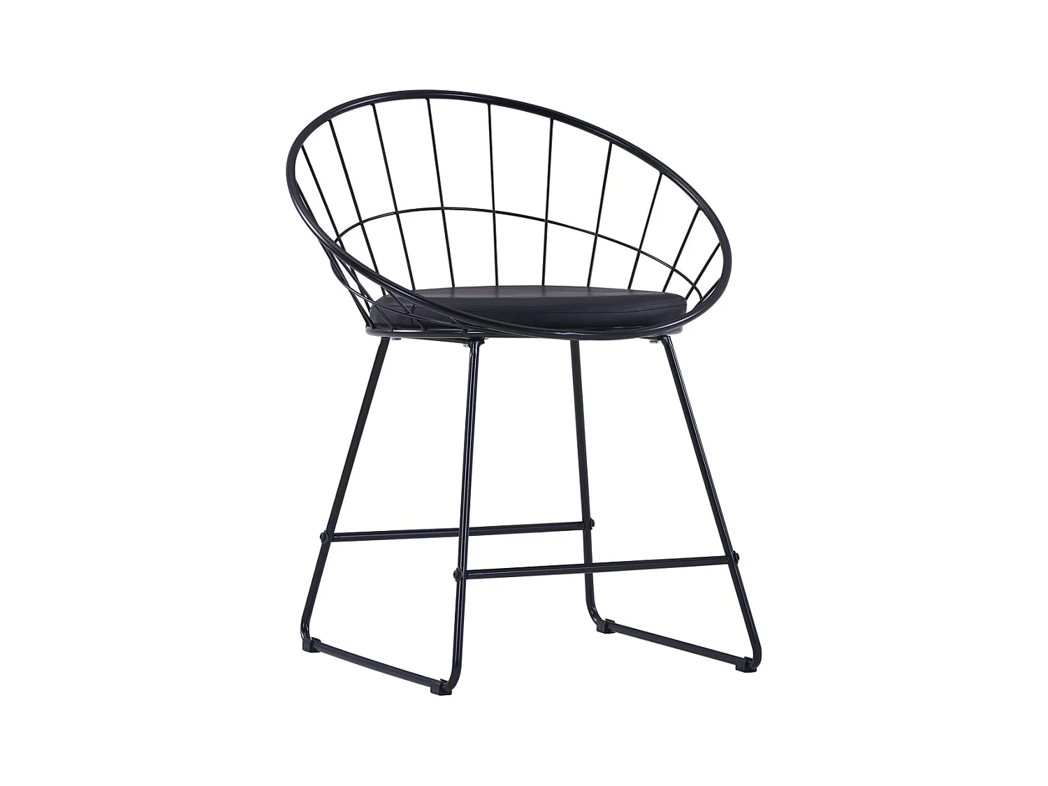 Chaises à manger Siège en similicuir lot de 2 noir acier