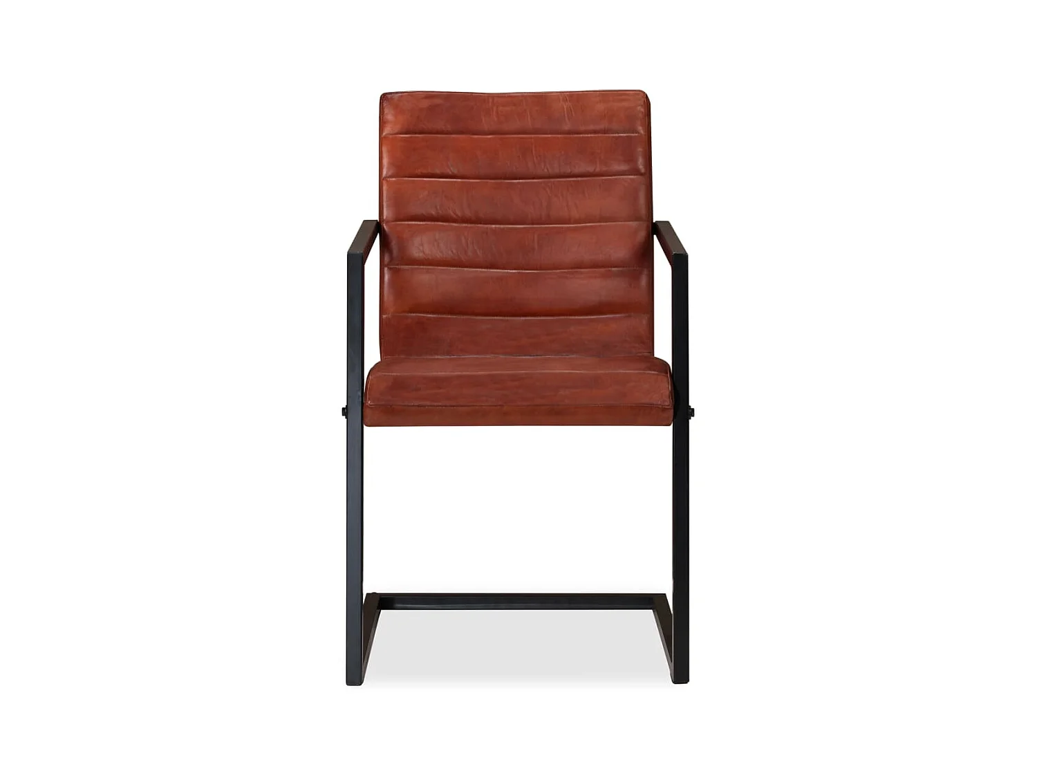 Chaises à manger lot de 2 marron cuir véritable