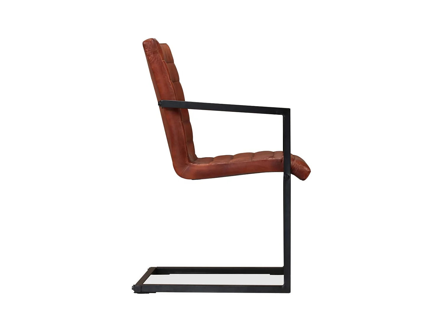 Chaises à manger lot de 2 marron cuir véritable