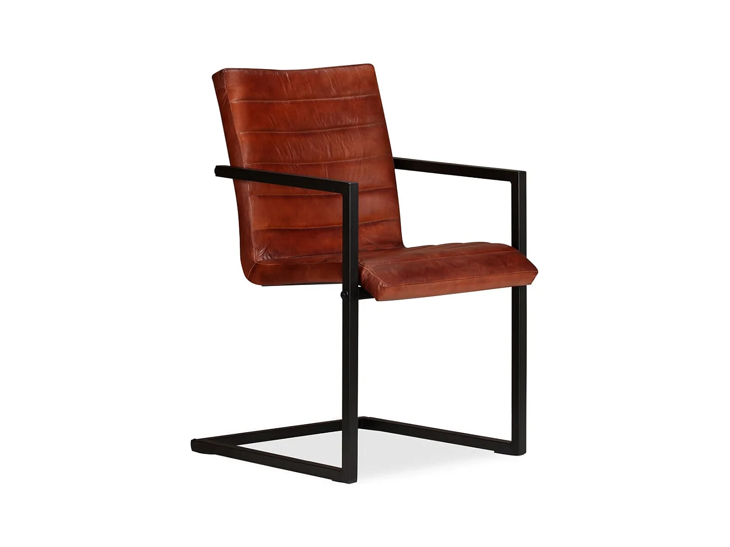 Chaises à manger lot de 2 marron cuir véritable