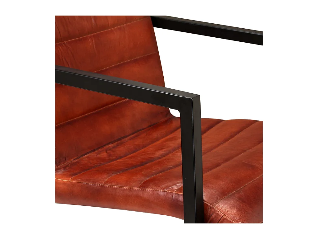 Chaises à manger lot de 2 marron cuir véritable