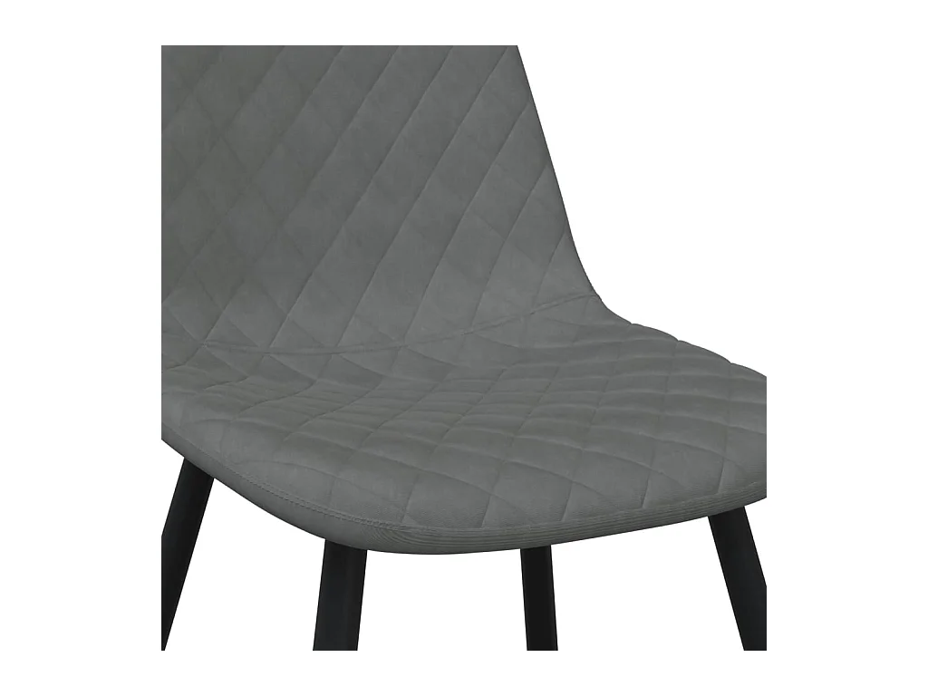 Set di 6 sedie da pranzo in velluto grigio chiaro