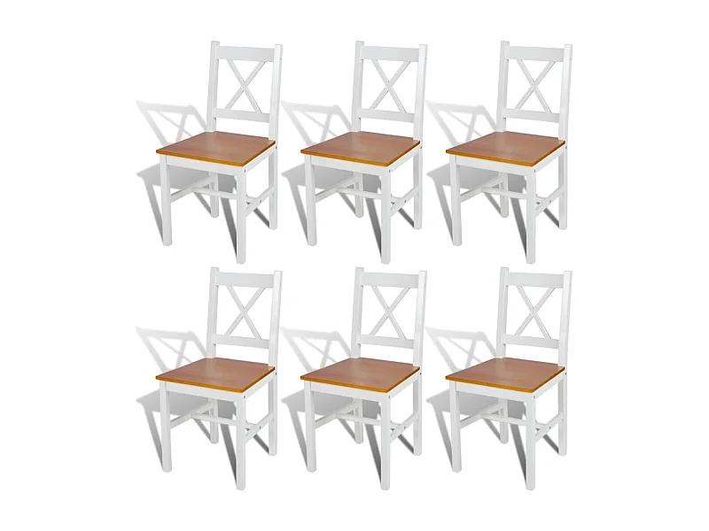 Chaises à manger lot de 6 blanc pinède