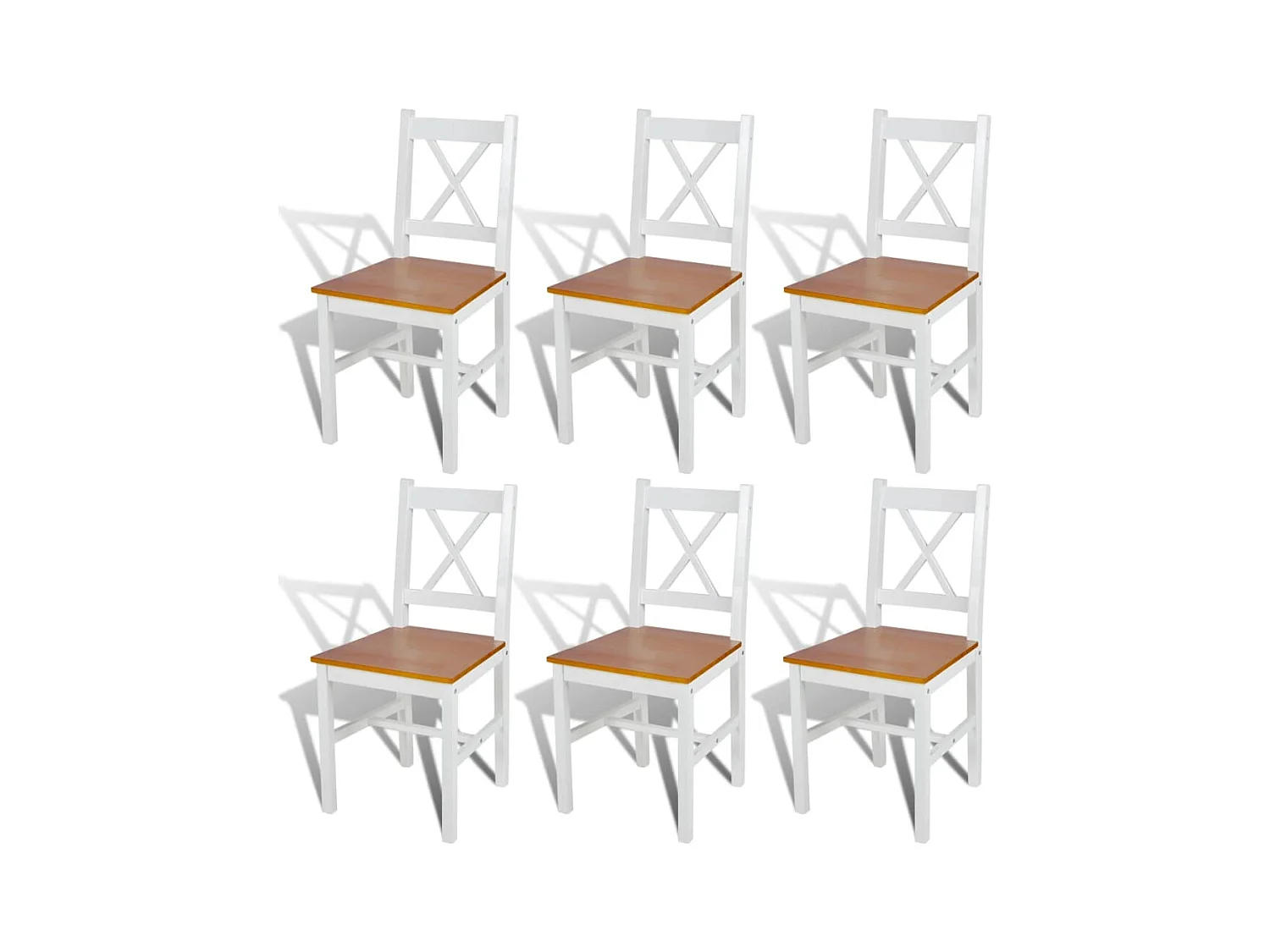 Chaises à manger lot de 6 blanc pinède
