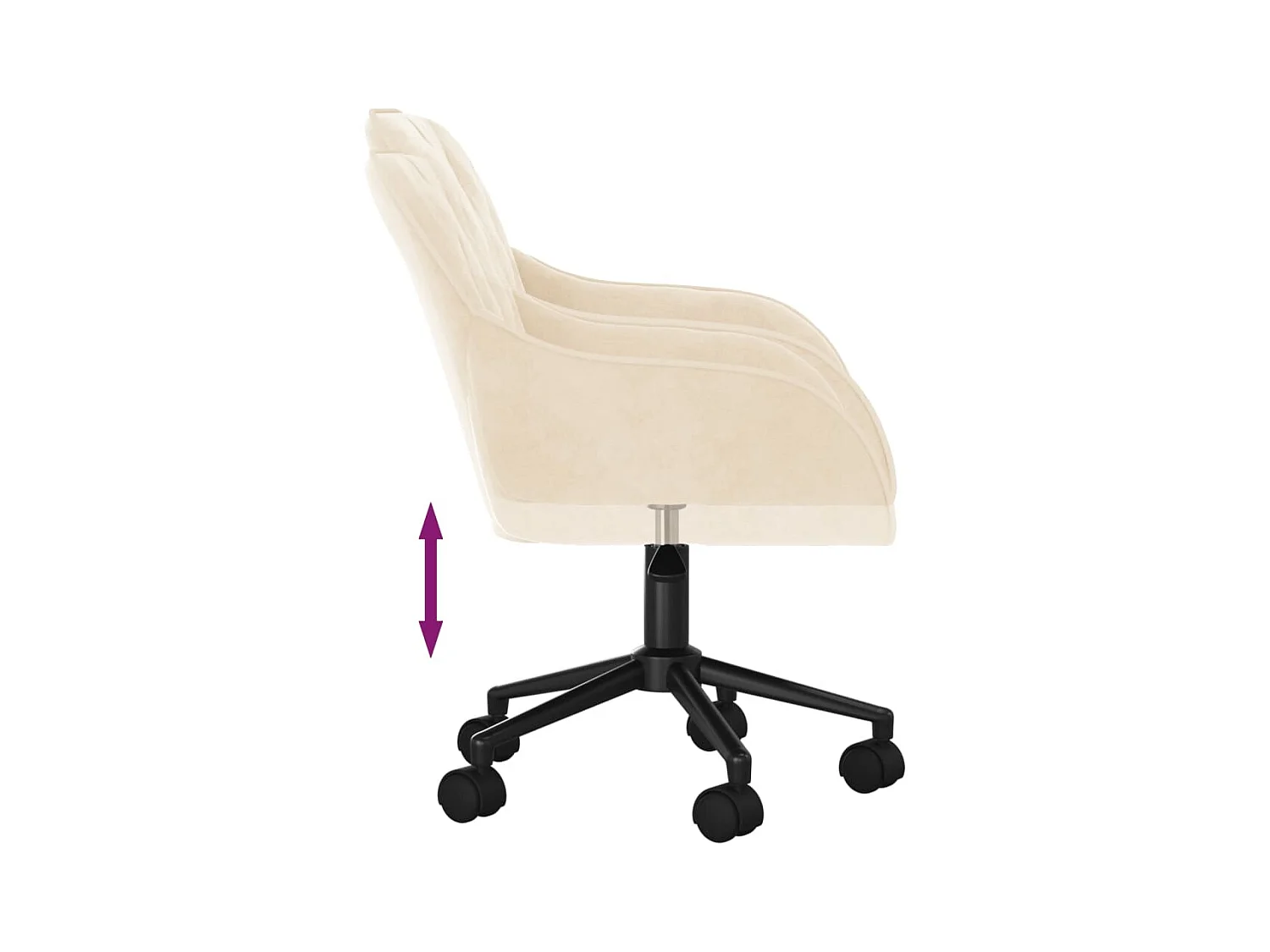 Chaises pivotantes à manger lot de 2 Crème Velours